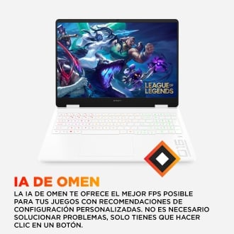 Portatil hp omen gaming 16 - am0042ns 16 pulgadas core 7 - 240h -  32gb -  ssd 1tb -  nvidia gforce rtx5070 -  freedos -  blanco ceramica