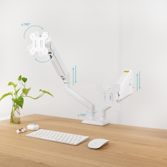 TooQ DB1434TNR-W soporte para monitor 86,4 cm (34") Escritorio Blanco