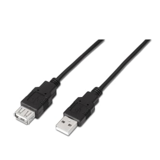 Cable Alargador USB 2.0 Aisens - USB Macho-USB Hembra/ Hasta 2.5W/ 60Mbps/ 1.8m/ Negro