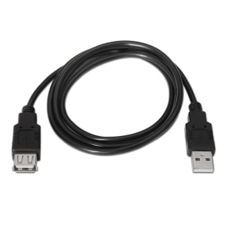 Cable Alargador USB 2.0 Aisens - USB Macho-USB Hembra/ Hasta 2.5W/ 60Mbps/ 1.8m/ Negro