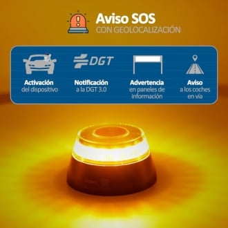 Luz de emergencia V16 Geolocalizada Homologada DGT Datos Hasta 12/2038