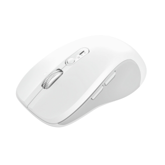 MOUSE TRUST WIRELESS Y BLUETOOTH FERRO BLANCO 3200 DPI AJUSTABLE 9 BOTONES 3 DISPOSITIVOS