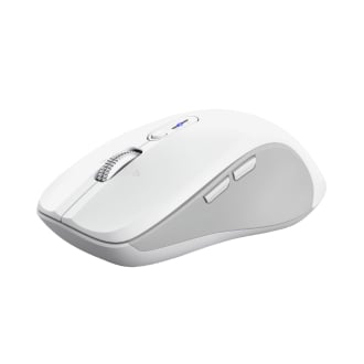 MOUSE TRUST WIRELESS Y BLUETOOTH FERRO BLANCO 3200 DPI AJUSTABLE 9 BOTONES 3 DISPOSITIVOS