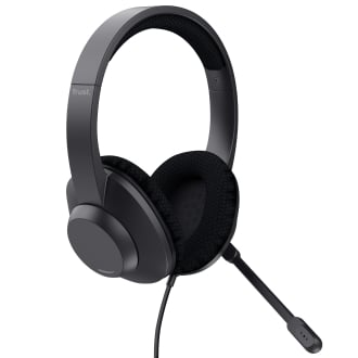 HEADSET USB-C TRUST AYDA MAX COLOR NEGRO CABLE 1,8m ADAPTADOR USB-C A USB-A ENC