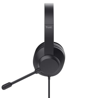 HEADSET USB-C TRUST AYDA MAX COLOR NEGRO CABLE 1,8m ADAPTADOR USB-C A USB-A ENC
