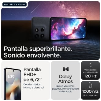Motorola moto g56 5G 17,1 cm (6.72") Ranura híbrida Dual SIM Android 15 USB Tipo C 8 GB 256 GB 5200 mAh Negro