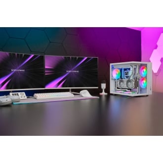 CAJA ATX CUBE MARS GAMING MCVONEW BLANCO CRISTAL CONTINUO GPU 334mm 1x3.5 2x2.5