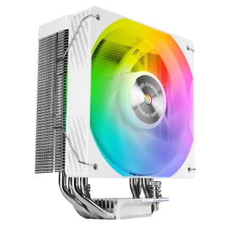 VENTILADOR CON DISIPADOR DE CPU MARS GAMING MCPUX4ARGB BLANCO ARGB PWM SI 120mm TDP 220W