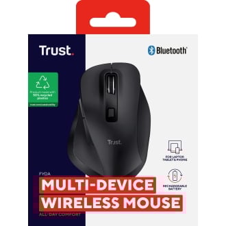 MOUSE TRUST BLUETOOTH FYDA NEGRO 2400 DPI AJUSTABLE 6 BOTONES