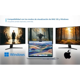 Ewent EW1150 base para portátil y replicador de puertos Alámbrico USB 3.2 Gen 1 (3.1 Gen 1) Type-C Aluminio