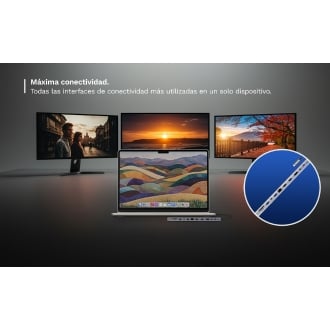 Ewent EW1150 base para portátil y replicador de puertos Alámbrico USB 3.2 Gen 1 (3.1 Gen 1) Type-C Aluminio