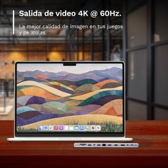 Ewent EW1150 base para portátil y replicador de puertos Alámbrico USB 3.2 Gen 1 (3.1 Gen 1) Type-C Aluminio