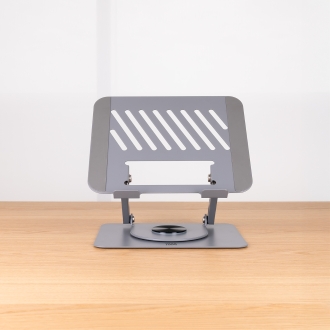 TooQ Soporte Elevador con rotación 360° y ajustable, para dispositivos de 11-17, Color Gris Oscuro