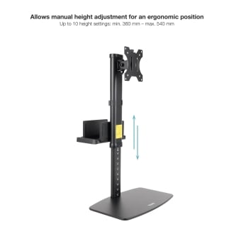 TooQ Soporte de mesa para pantallas 17-27 con soporte integrado para CPU Ligera