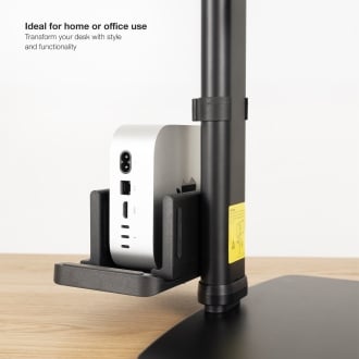 TooQ Soporte de mesa para pantallas 17-27 con soporte integrado para CPU Ligera