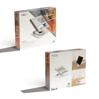 TooQ Soporte Elevador con rotación 360° y ajustable, para dispositivos de 11-17, Color Plata