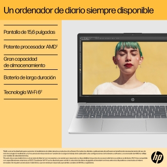 Portátil hp 15 - fc0211ns 15.6 pulgadas ryzen 5 - 7520u -  8gb -  ssd 512gb -  freedos -  plata natural