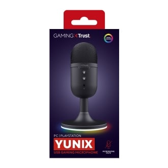 MICROFONO TRUST GXT 234 YUNIX NEGRO USB CABLE 180cm RGB SALIDA AURICULARES BOTON MUTE