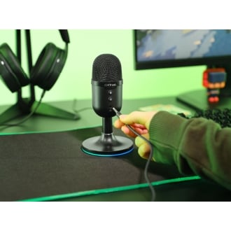 MICROFONO TRUST GXT 234 YUNIX NEGRO USB CABLE 180cm RGB SALIDA AURICULARES BOTON MUTE