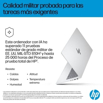 HP OmniBook 7 AI 14-fr0011ns Intel Core Ultra 5 225U Portátil 35,6 cm (14") 2K 16 GB LPDDR5-SDRAM 1 TB SSD Wi-Fi 7 (802.11be) Windows 11 Home AI PC Plata