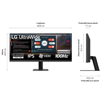 LG 29U511A-B pantalla para PC 73,7 cm (29") 2560 x 1080 Pixeles WFHD LED Negro