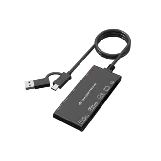 CARD READER EXTERNO CONCENTRONIC BIAN010B USB-C Y USB-A SD, SDHC, SDXC, Micro SD, MMC,MS, CF, XD