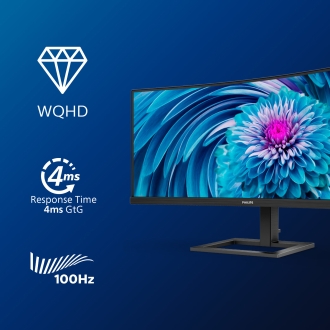 MONITOR 27" USB-C DP HDMI PHILIPS 346E2CUAE/00 VA WQHD 3440x1440 100hz 4ms VESA 100x100 2x5W NEGRO
