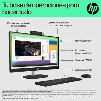 Ordenador all in one hp 24 - cr0159ns i3 - 1315u -  8gb -  ssd 512gb -  23.8 pulgadas -  freedos