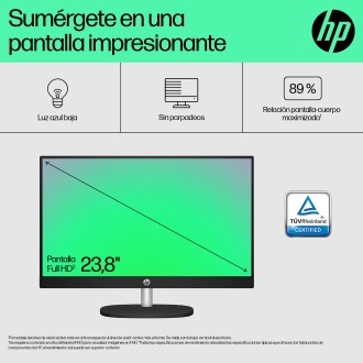 Ordenador all in one hp 24 - cr0159ns i3 - 1315u -  8gb -  ssd 512gb -  23.8 pulgadas -  freedos