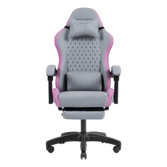 SILLA GAMER MARS GAMING MGCXFSPK FABRIC RECLINABLE REPOSAPIES EXTENSIBLE DISEÃO TEXTIL ROSA PLATA