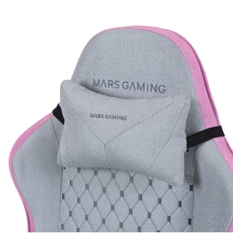 SILLA GAMER MARS GAMING MGCXFSPK FABRIC RECLINABLE REPOSAPIES EXTENSIBLE DISEÃO TEXTIL ROSA PLATA