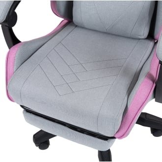 SILLA GAMER MARS GAMING MGCXFSPK FABRIC RECLINABLE REPOSAPIES EXTENSIBLE DISEÃO TEXTIL ROSA PLATA