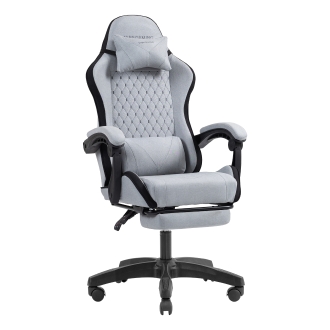 SILLA GAMER MARS GAMING MGCXFSB FABRIC RECLINABLE REPOSAPIES EXTENSIBLE DISEÃO TEXTIL NEGRO PLATA