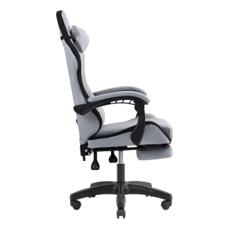 SILLA GAMER MARS GAMING MGCXFSB FABRIC RECLINABLE REPOSAPIES EXTENSIBLE DISEÃO TEXTIL NEGRO PLATA