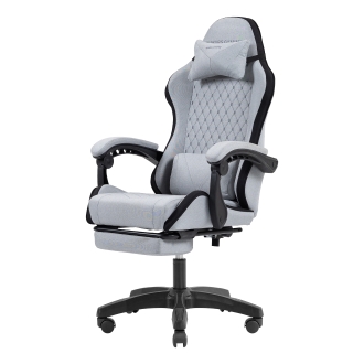 SILLA GAMER MARS GAMING MGCXFSB FABRIC RECLINABLE REPOSAPIES EXTENSIBLE DISEÃO TEXTIL NEGRO PLATA