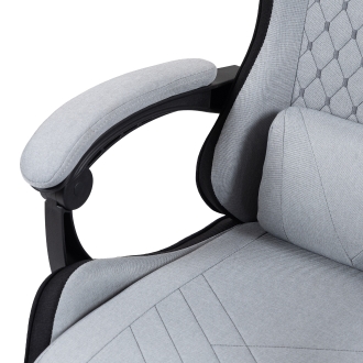 SILLA GAMER MARS GAMING MGCXFSB FABRIC RECLINABLE REPOSAPIES EXTENSIBLE DISEÃO TEXTIL NEGRO PLATA