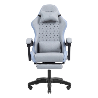 SILLA GAMER MARS GAMING MGCXFSBL FABRIC RECLINABLE REPOSAPIES EXTENSIBLE DISEÃO TEXTIL AZUL PLATA