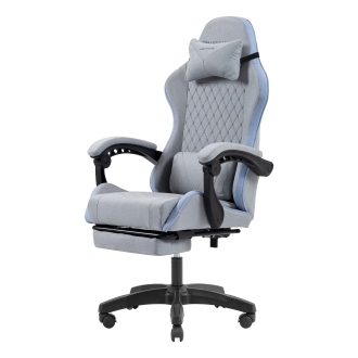 SILLA GAMER MARS GAMING MGCXFSBL FABRIC RECLINABLE REPOSAPIES EXTENSIBLE DISEÃO TEXTIL AZUL PLATA