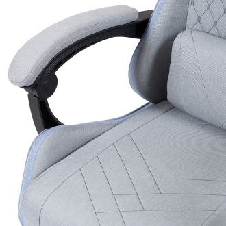 SILLA GAMER MARS GAMING MGCXFSBL FABRIC RECLINABLE REPOSAPIES EXTENSIBLE DISEÃO TEXTIL AZUL PLATA