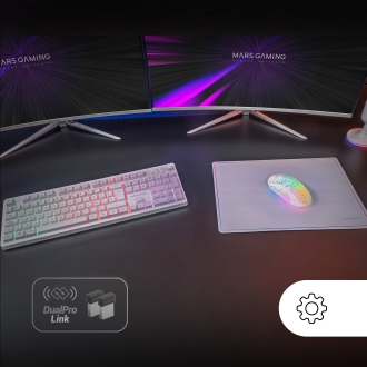 TECLADO MOUSE Y ALFOMBRILLA MARS GAMING MCPWXWES BLANCO H-MECH FRGB 3200DPI