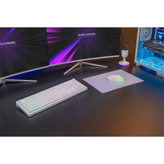 TECLADO MOUSE Y ALFOMBRILLA MARS GAMING MCPWXWES BLANCO H-MECH FRGB 3200DPI