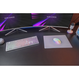 TECLADO MOUSE Y ALFOMBRILLA MARS GAMING MCPWXWES BLANCO H-MECH FRGB 3200DPI