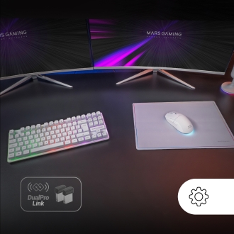 TECLADO MOUSE Y ALFOMBRILLA MARS GAMING MCPWTKLES BLANCO FRGB RAINBOW 3200DPI