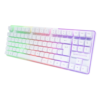 TECLADO MOUSE Y ALFOMBRILLA MARS GAMING MCPWTKLES BLANCO FRGB RAINBOW 3200DPI