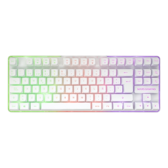 TECLADO MOUSE Y ALFOMBRILLA MARS GAMING MCPWTKLES BLANCO FRGB RAINBOW 3200DPI
