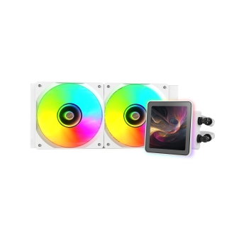 SISTEMA DE REFRIGERACION LIQUIDA MARS GAMING MLVISIONPRO240 BLANCO 2x120mm ARGB TPD 500W LCD