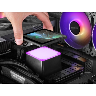 SISTEMA DE REFRIGERACION LIQUIDA MARS GAMING MLVISIONPRO240 NEGRO 2x120mm ARGB TPD 500W LCD