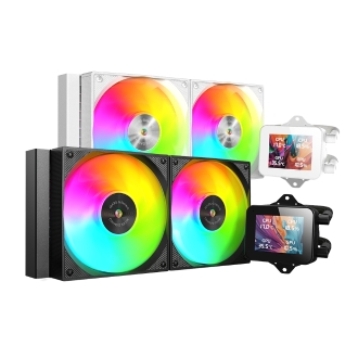 SISTEMA DE REFRIGERACION LIQUIDA MARS GAMING MLVISION240 NEGRO 2x120mm ARGB TPD 500W PANTALLA LCD