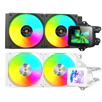 SISTEMA DE REFRIGERACION LIQUIDA MARS GAMING MLVISION240 NEGRO 2x120mm ARGB TPD 500W PANTALLA LCD