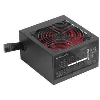 FUENTE DE ALIMENTACION MARS GAMING MPIII550P EFIC. 85% AI-RPM APFC DIGITAL FBD 120mm NEGRO